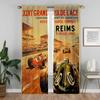 Elegant Room Curtains 2 Pieces Vintage Car Races Home Interior Curtains for Camera Partition Halloween Decoration Shades Curtain