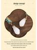 Cloisonné Magnolia Earrings with Gold-Plated Copper and Imitation Hetian Jade in Retro Court Style