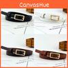 Minimalist Pu Leather Waist Belt For Women With Rectangular Buckle Design