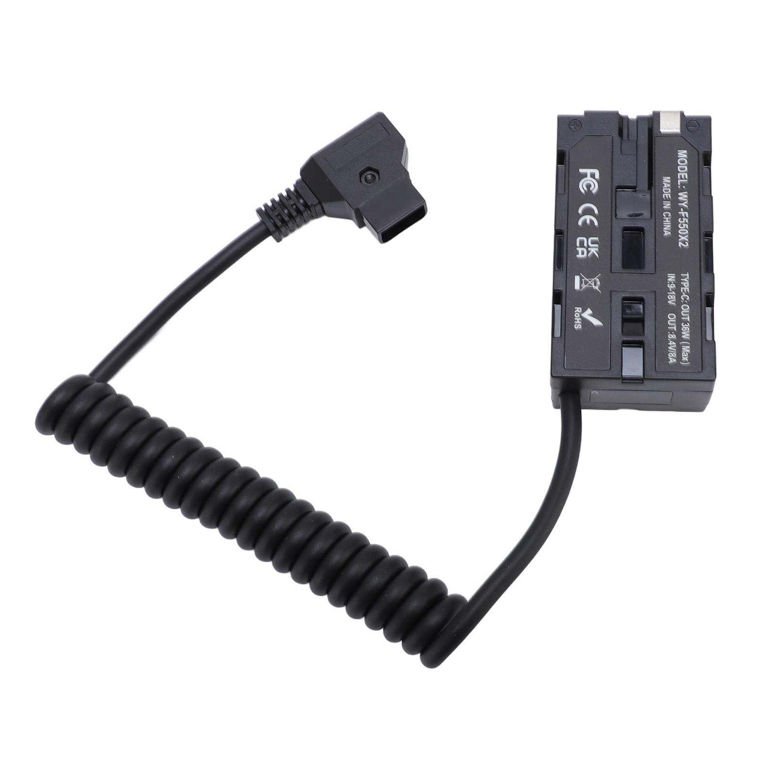 

D TAP к двухстороннему NP F фиктивному аккумулятору адаптер питания светодиодный дисплей спиральный кабель питания для NP F550