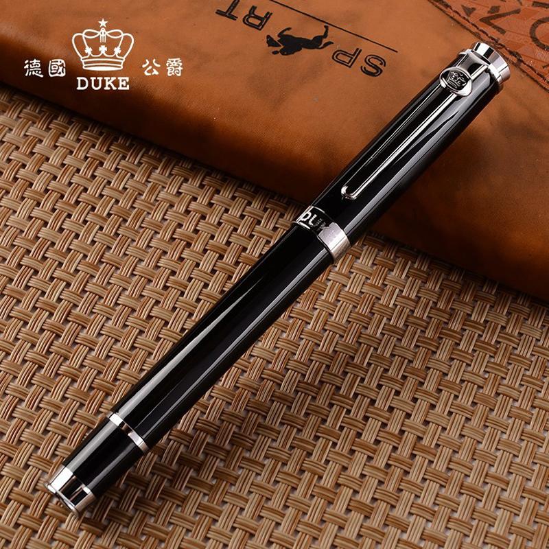 

Duke Black & Silver Carbon Fiber Fountain Pen Beautiful Style Medium Nib Gift Pen Office & Home & School Supplies