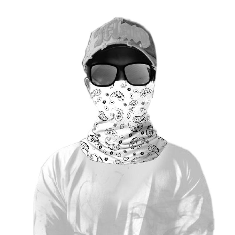 Men Summer Bandana Neck Wrap UV Protection Scarf Sunscreen Mask Print Cycling Sports Outdoor