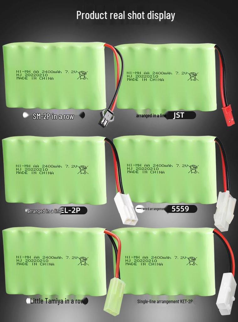 7.2V 2400mAh Ni-MH Rechargeable AA Battery Pack for Remote Control Toys