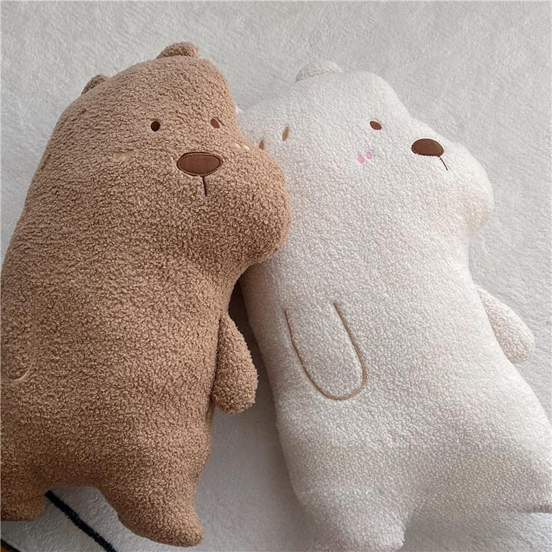 Teddy Plush Long Body Pillow For Girls Bedside Cozy Plush Toy Gift