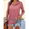 2025 Autumn/Winter Women's Knitted Long Sleeve Zipper Jacket with Turn-Down Collar