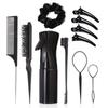 27Pcs Professional Hair Brush Set, Hair Styling Comb Kit with Continuous Spray Bottle, Scalp Massage Shampoo Brush for Salon