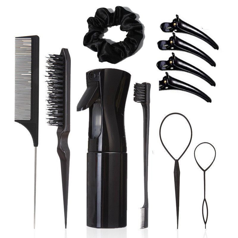 27Pcs Professional Hair Brush Set, Hair Styling Comb Kit with Continuous Spray Bottle, Scalp Massage Shampoo Brush for Salon