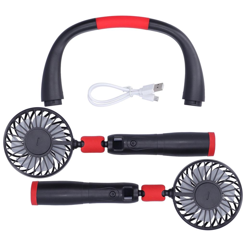 D9 Wearable Neck Fan USB Rechargeable Desktop Neck Fan Handheld Neck Air ConditionerBlack