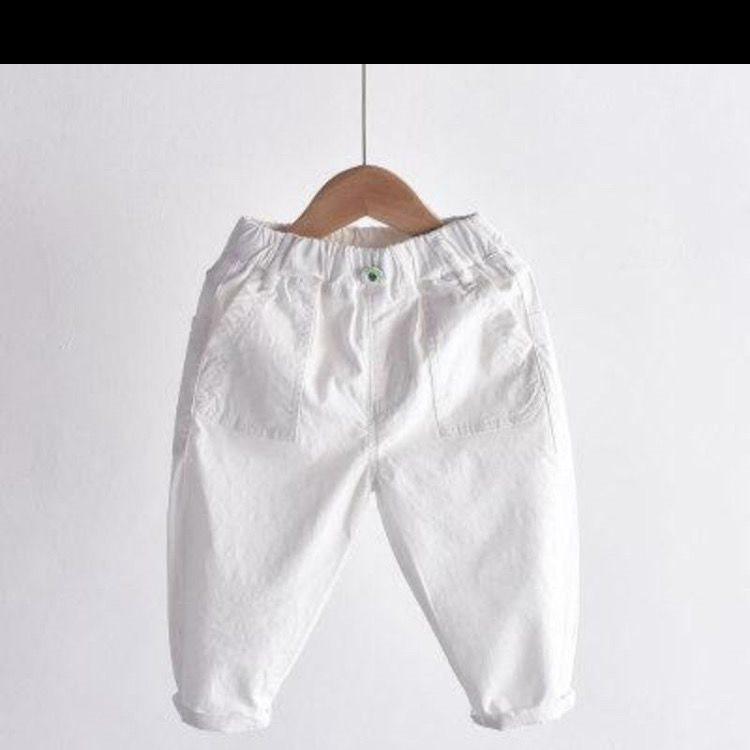 

Children s White Spring-Autumn Casual Pants - Toddler Fashionable Thin Long Pants for Infants Size 120 (Height 115-120 cm)