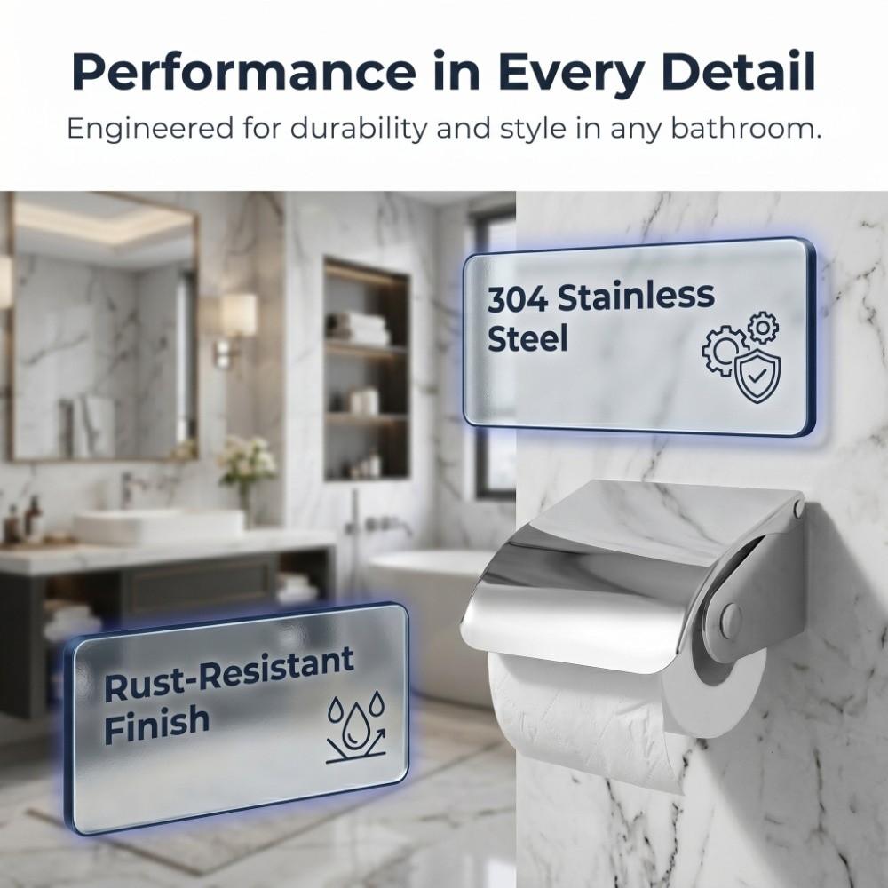 Wall Mounted Tissue Paper Holder Stainless Steel Tissue Roll Dispenser Home Hotel