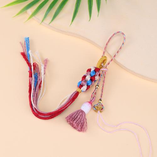 Chinese Knot Handle Rope Tibetan Tassel Pendant Accessories Diy Mobile Phone Lanyard Car Pendant Gold Bead Tassel Pendant