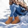 Evshine Winter Mini Schneestiefel für Damen Plüschgefüttert Warme Wildleder Schneestiefel Bequeme Fuzzy Stiefel Pelz Hausstiefeletten Damen Schneestiefel