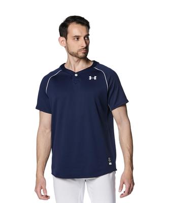 UA Baseballshirt Midnight Navy Weiß 3XL /