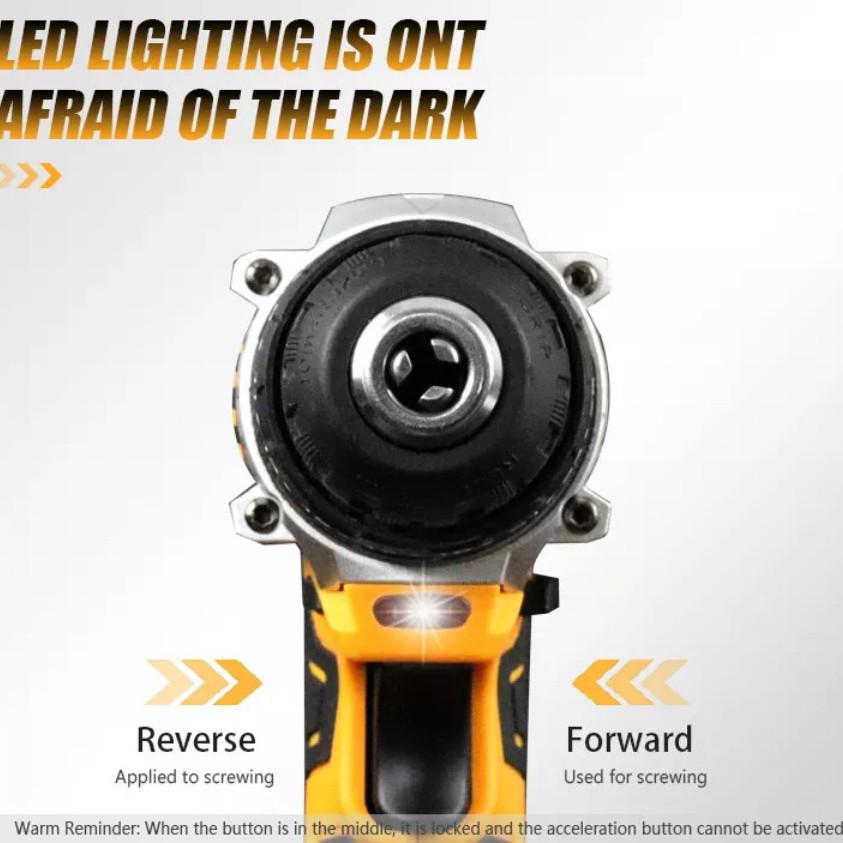 21V Dual-Speed Rechargeable Multifunctional Hand Drill and Electric Screwdriver Set with High-Power Impact Feature.