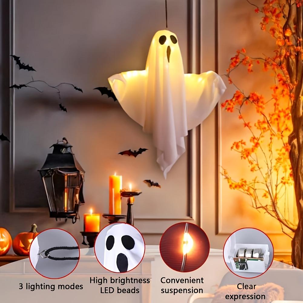 Halloween LED Ghost Light, DIY Hanging Decoration with Adjustable Lamp Arm, Party Decoration, Garden Halloween Props, Outdoor Decoration