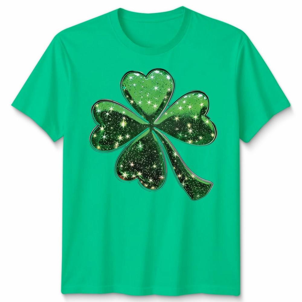 Glitter Shamrock Tshirt St PatrickS Day Irish Tee Gift L