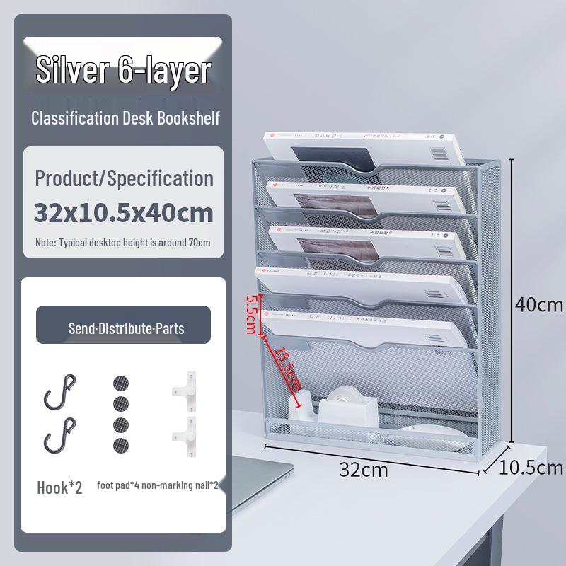 Movable Floor-Standing Desk Book Storage Rack for Students