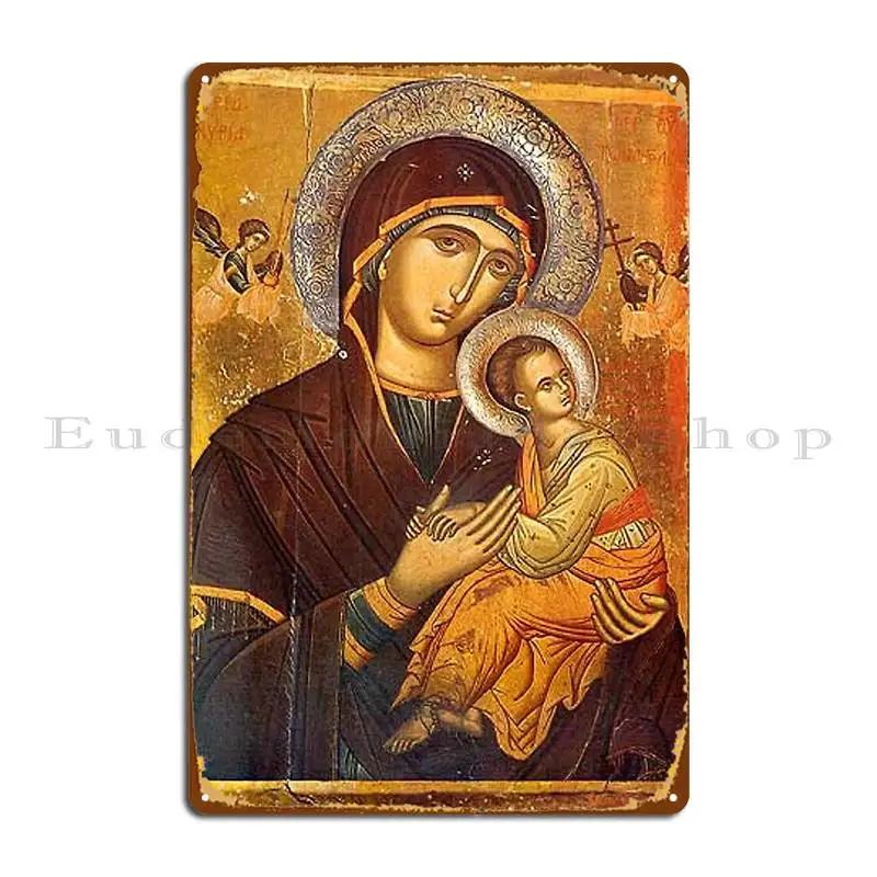 Our Mother Of Perpetual Help Icon Of The Virgin Mary Metal Plaque Rusty Plaques Create Funny Iron Tin Sign Poster
