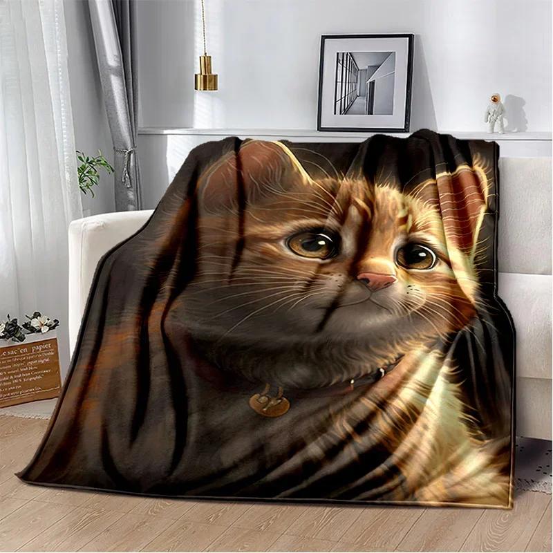 Cartoon Cute Calico Cat,Garfield Cat,Persian Cat,Ragdoll Blanket,Soft Throw Blanket for Home Bedroom Bed Sofa Cover Blanket Kids