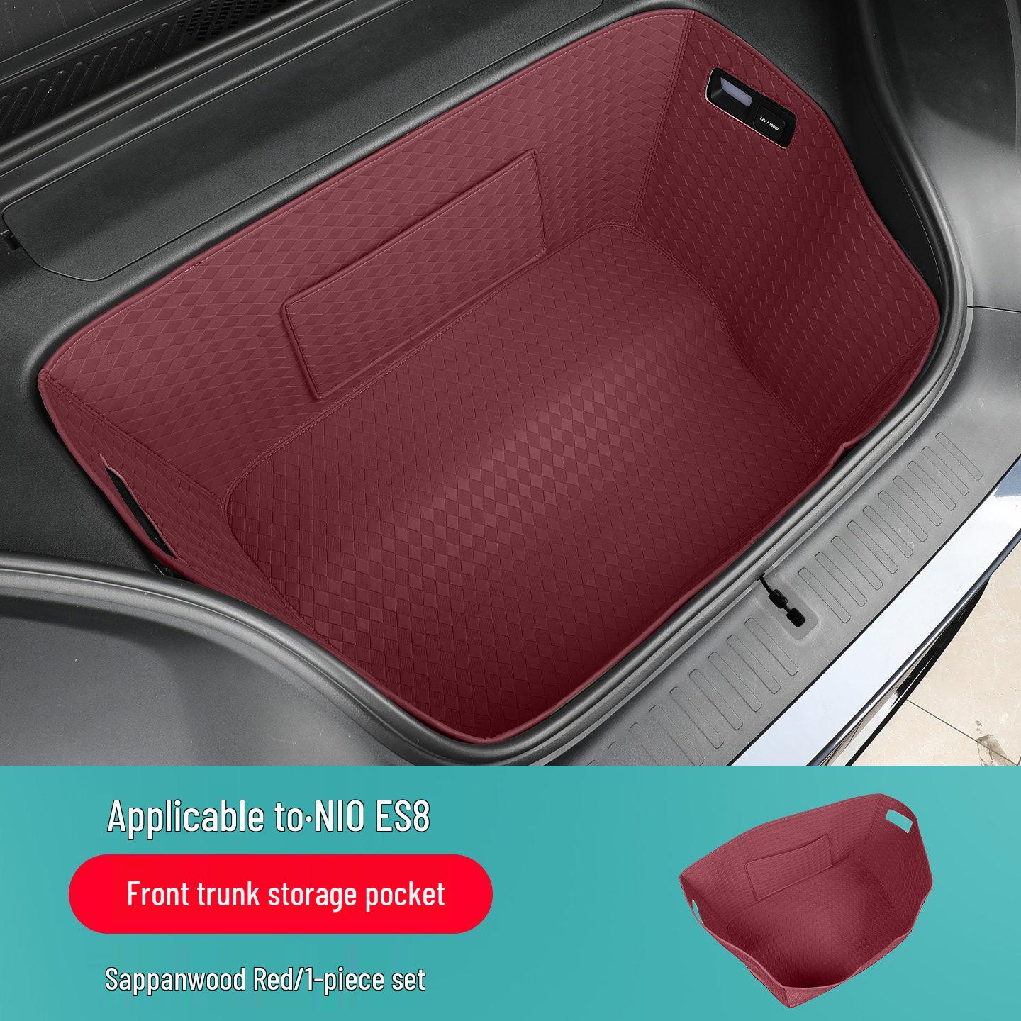 NIO ES8 Front & Rear Trunk Mat: Full-Coverage Leather Protection for 26 Models красный
