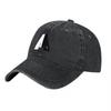 A Logo Washed Canvas Baseball Cap Classic Black Adjustable Hat with Embroidered Letter Design for Unisex and Women