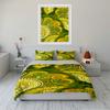 Green and Yellow Swirl Pattern Bedding Set Bedding set (1 duvet cover, 2 pillowcases, duvet not included)