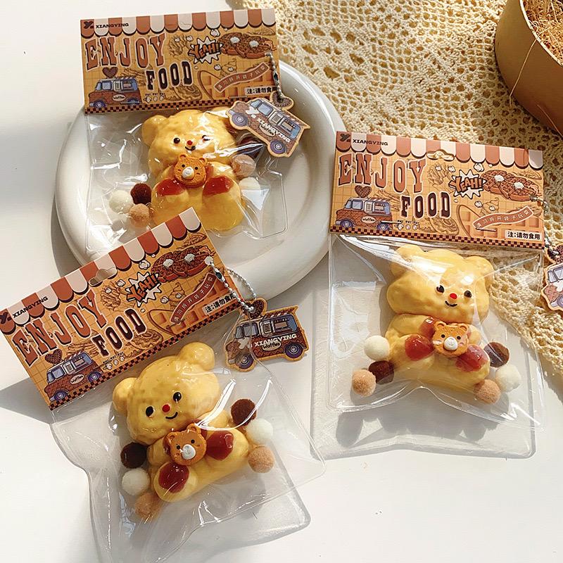 Cute Cartoon Food Squeeze Toy Silicone Pinch Slow Rebound Decompression Toy for Adult Kids Gift Stress Reliever Toys
