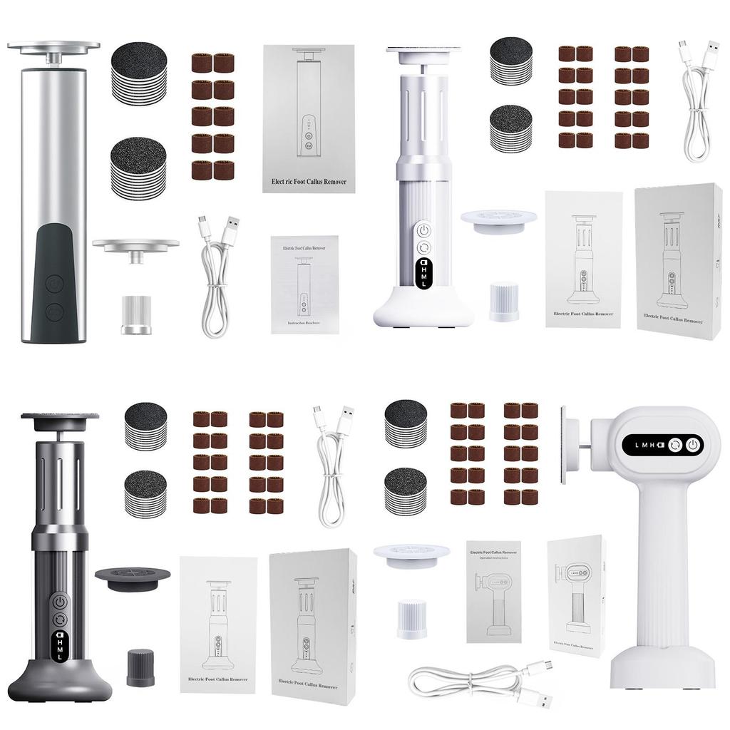 Electric Foot File Rechargeable Callus Remover With Adjustable Speed And 20 Grinding Heads For Athome Pedicure