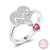 Fashion Luminous Firefly Rings 100% 925 Silver Eternal Heart-Shaped Zircon Rings Fine Wedding Engagement Jewelry Gifts