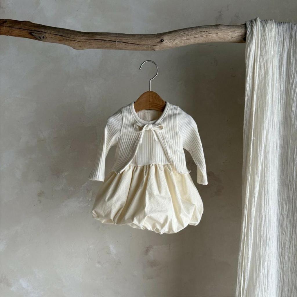 Toddler Girl Ribbed Cardigan & Tutu Dress Set with Sleeveless Lantern Skirt