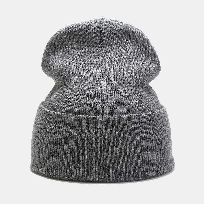 70g Solid Knit Beanie Oversized Cuffed Slouch Hat Men Women Winter Warm Skateboard Hip Hop