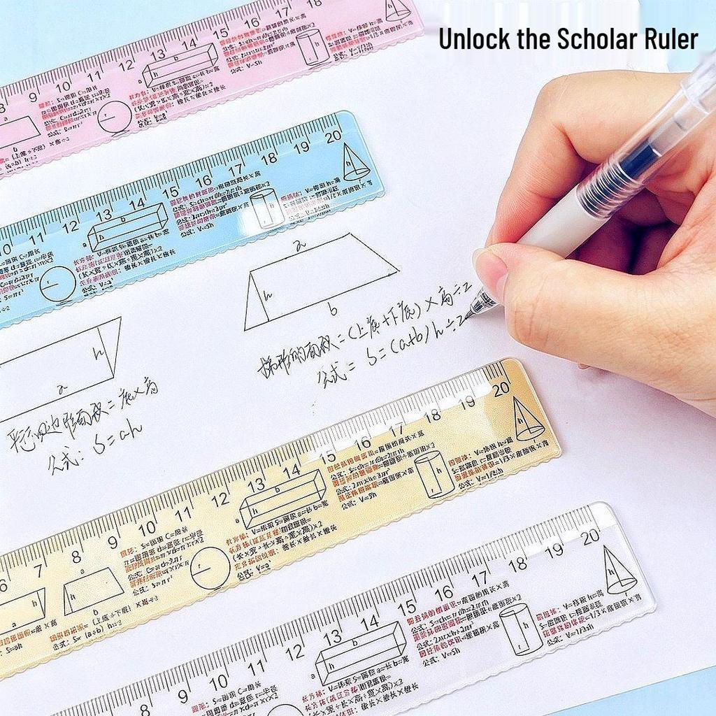 Creative Math Formulas Ruler - Perfect for Junior High Students, Unique Gift for Friends, High-Quality Educational Stationery.