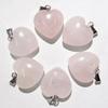 20MM Heart-Shaped Natural Crystal Stone Pendant Necklace DIY Accessory