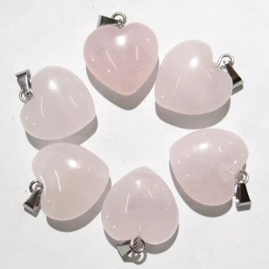 20MM Heart-Shaped Natural Crystal Stone Pendant Necklace DIY Accessory