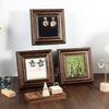 Scandinavian Inspires Wooden Jewelry Presentation Stand Velvets Lining Earrings Ring Accessories Holder