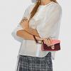 COACH Tabby Leather One Shoulder Handbag, Crossbody Bag Mini Women's Macaroon Pink & Burgundy 76199-B4MZI