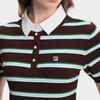 FILA Heritage Color Block Striped Vintage Polo Knit Top Women tops F11W638411FZA
