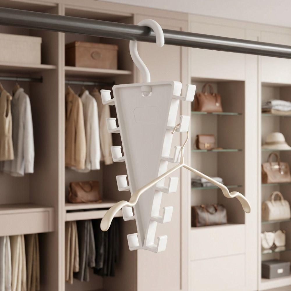 2PCS Rotatable Hook Laundry Hanger 12 Hooks Baseball Cap Hanger Multifunctional Pants Rack  Travel