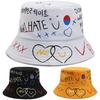 Japanese Sun Hat Summer Hat Men's Tide Bucket Hat Graffiti Outdoor Hat Sun Protection Female Student Sunshade New Love