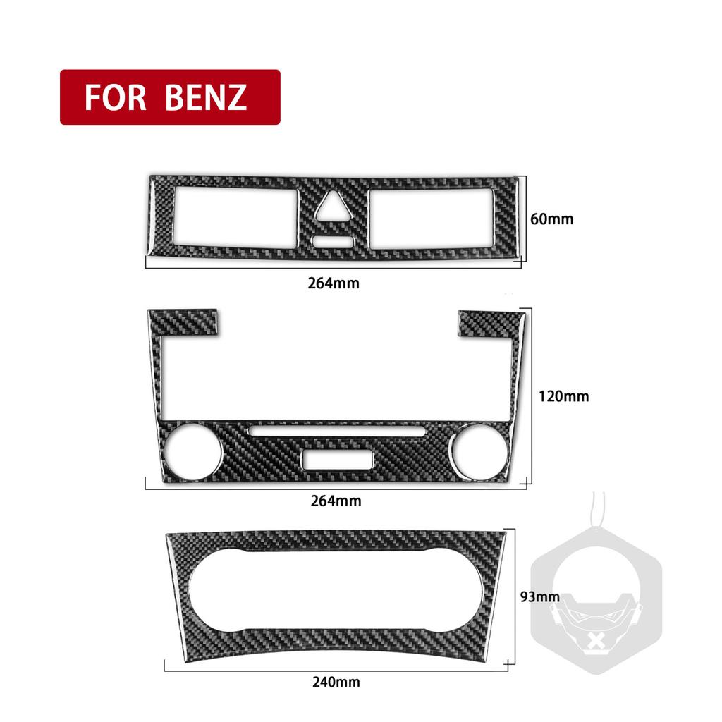 For Mercedes-Benz C Class W203 2005-2007 Car Radio Air Conditioner Control Panel Cover Trim Carbon Fiber Interior