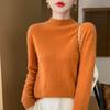 Seamless One-line Ready-to-wear Wool Sweater Half Turtleneck Knitted Bottoming Fashion Versatile Warm Sweater Autumn and Winter New Style