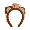 Lace Plush Bear Hairhoop for Adult Children Theme Party Props Cartoon Bear Headband for Women Face Washing Kids Birthday