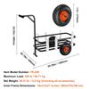 Beach Fishing Cart, 200 Lbs Load Capacity, Fish and Marine Cart with Two 11" Big Wheels Rubber Balloon Tires for Sand, Heavy-Duty Steel Pier Wagon