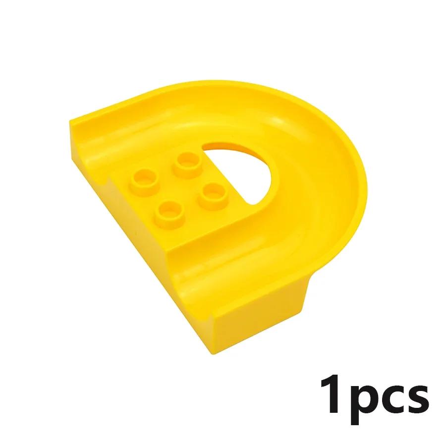 Nagy méretű csúszda, verseny, futópálya, labda, tégla, nagy részecske, építőkocka, tölcsér, csúszda, labirintus, kiegészítők, gyerekjátékok, kompatibilis duploe-k