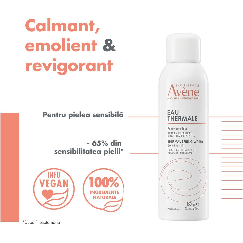 Avene Thermal Spring Water Spray for Sensitive Skin, Soothing & Hydrating Facial Mist, 150ml