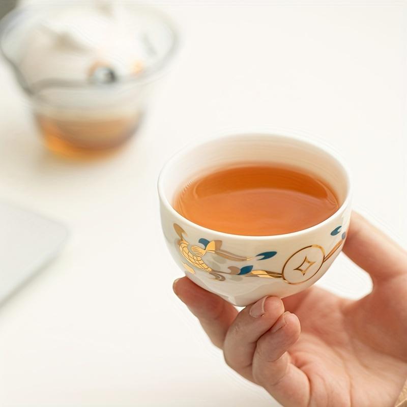 1 Set Of 4 Pcs Ceramic Travel Tea Set Include One Pot And Three Cups Dragon Year Outdoor Camping Portable Tea Set For Home Restaurant Hotel Office Tea