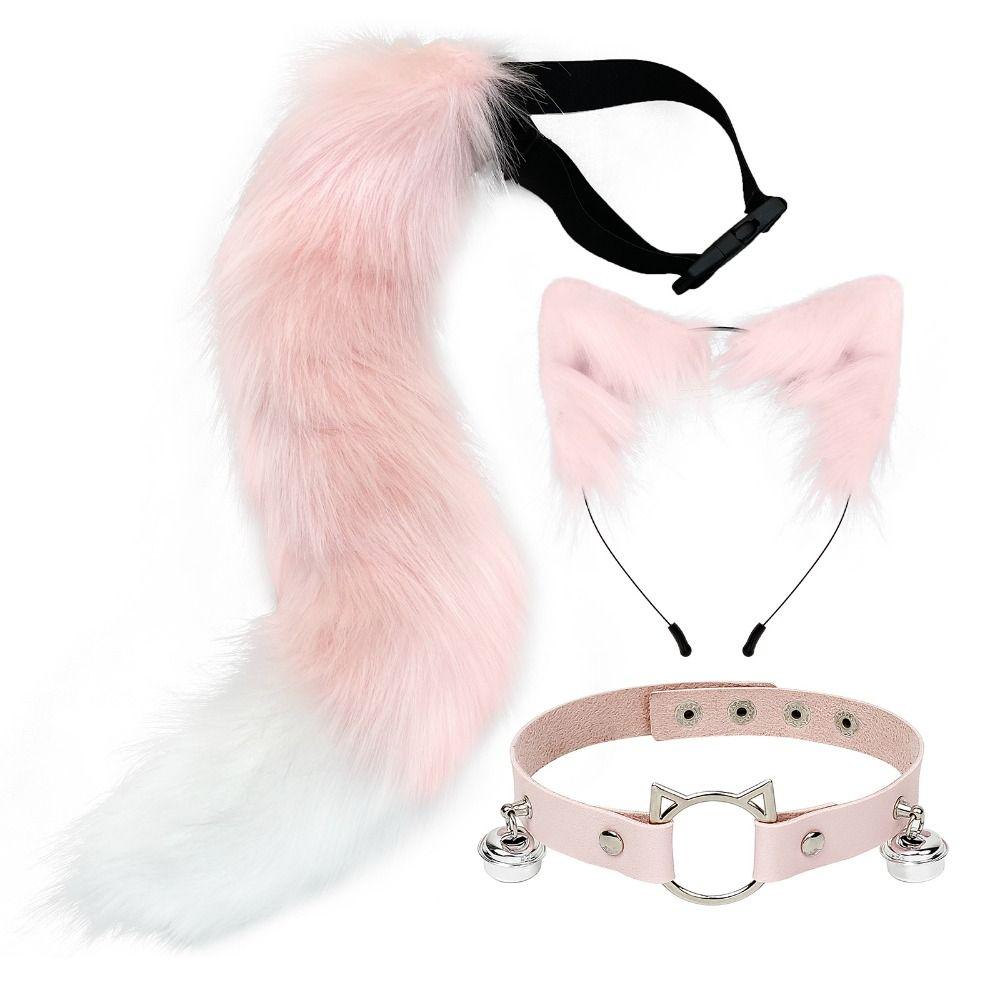 

1 set Cat Ear Halloween Cosplay Accessories Cat Tail Animal Cosplay Props Cosplay Style H