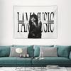 Vintage I AM MUSIC Black White Rap Portrait Retro Tapestry, Urban Wall Hanging for Bedroom Living Room Dorm