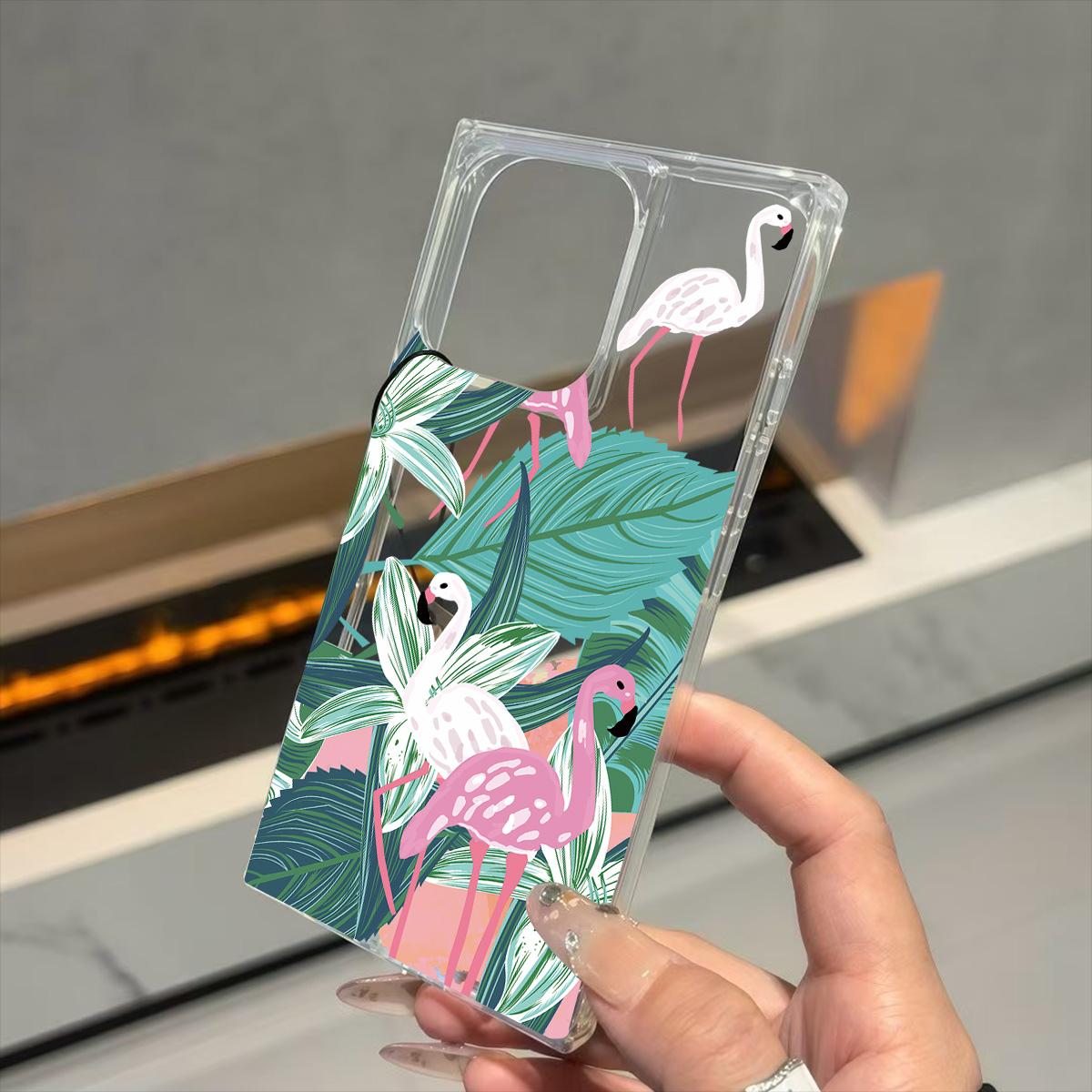 

Прозрачный квадратный чехол-трубка для защиты iPhone 11 16 ProMax 15 Plus 12 14 Pro Max 13, защита от окисления, чехол с узором «Лилия Фламинго» iphone 11