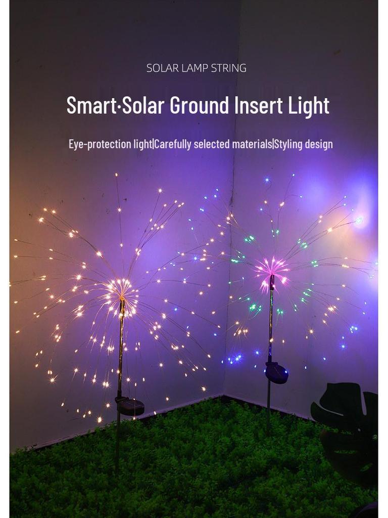 Solar LED Firework Lights for Outdoor Garden, Yard, Balcony, and Landscape Decoration